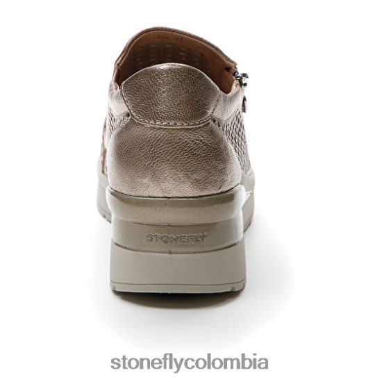 zapatos Stonefly crema 25 laminado lth efervescencia de metal DDL64X89 mujer